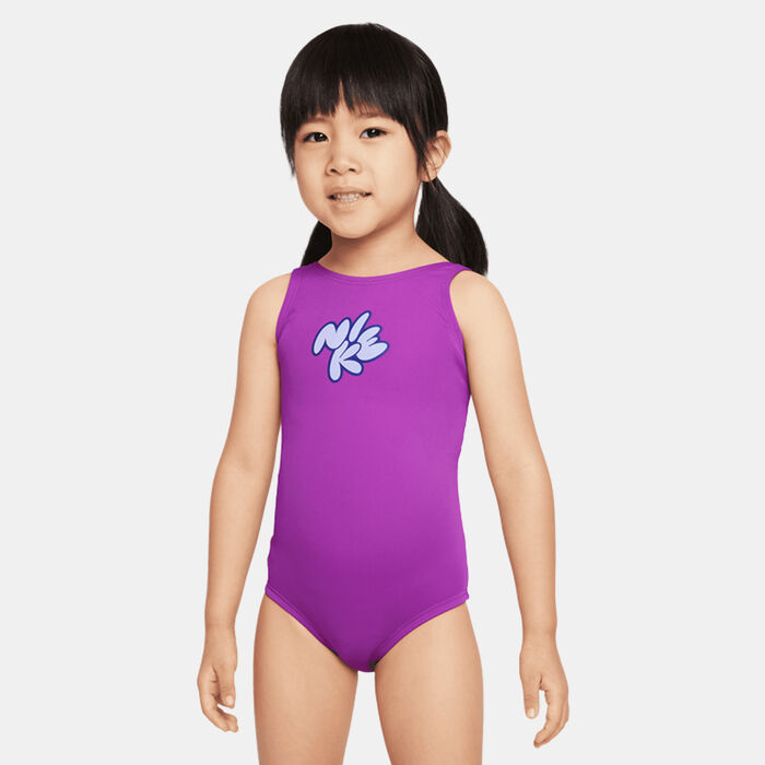 Nike Swim Kids' Bubble Script U-Back One Piece Swimsuit Purple image number 0