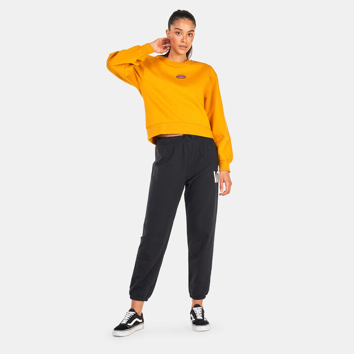 Vans Women's x Curren X Knost Pullover Crew Sweatshirt Gold image number 2