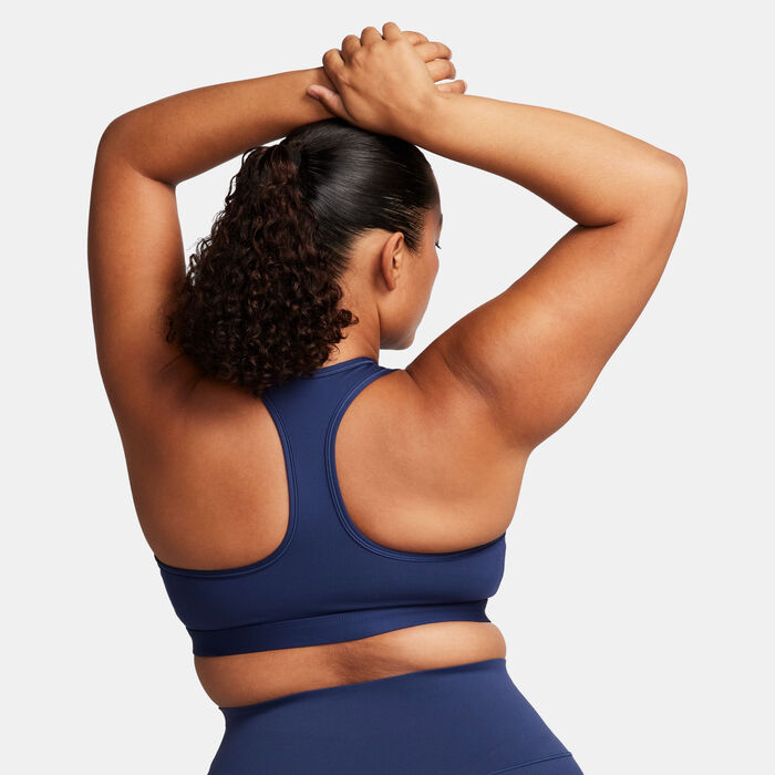 Nike Women's Swoosh Medium Support Training Sports Bra Blue Nike Women's Swoosh Medium Support Training Sports Bra Blue image number 1