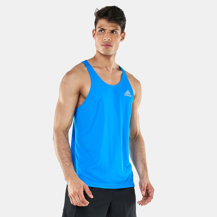 adidas Men's Own The Run SGL Tank Top Blue image number 0