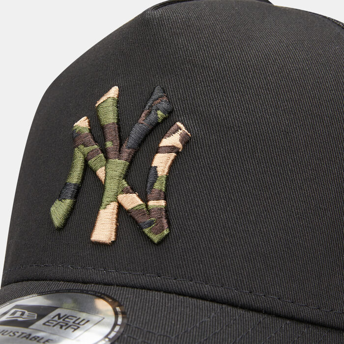 New Era Men's New York Yankees Camo Infill Black A-Frame Trucker Cap Black New Era Men's New York Yankees Camo Infill Black A-Frame Trucker Cap Black image number 2
