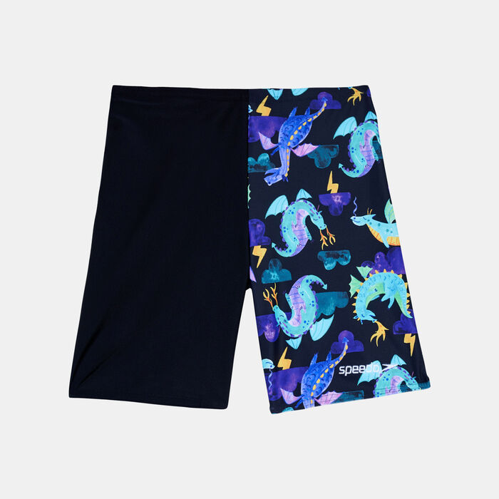 Speedo Kids' Digital Allover Print Swimming Jammer Shorts Black Speedo Kids' Digital Allover Print Swimming Jammer Shorts Black image number 0