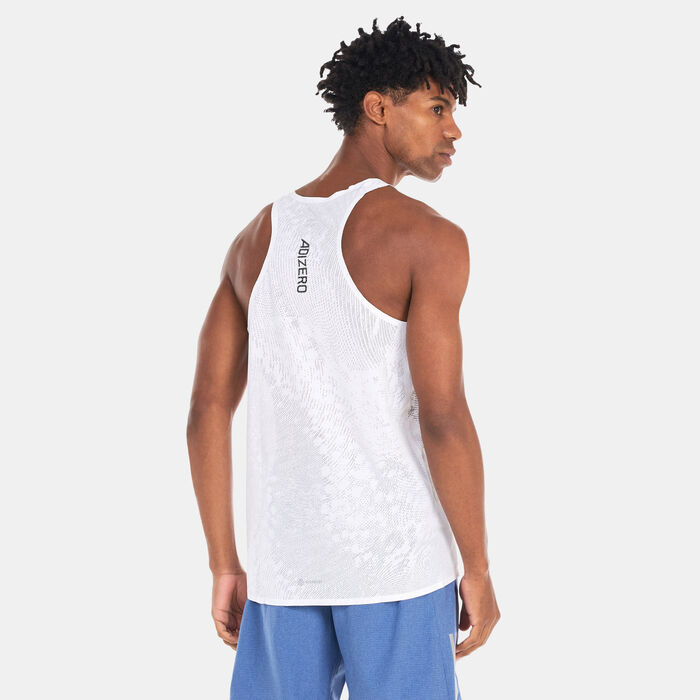 adidas Men's Adizero Singlet White adidas Men's Adizero Singlet White image number 1