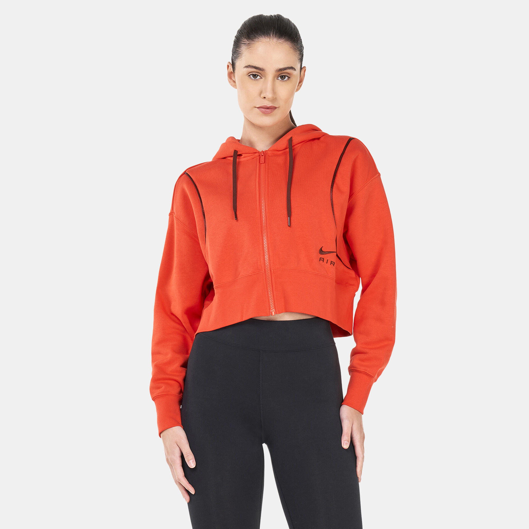 Women s Air Full Zip Fleece Hoodie Orange Nike in KSA SSS
