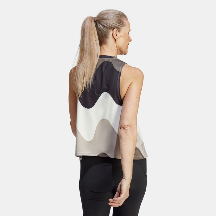 adidas Women's X Marimekko Run Icons Running Tank Top Black adidas Women's X Marimekko Run Icons Running Tank Top Black image number 1