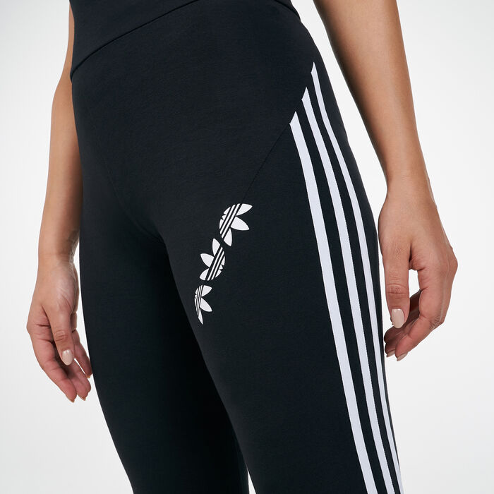 adidas Originals Women's 3-Stripes Leggings, Black/Trefoil 3
