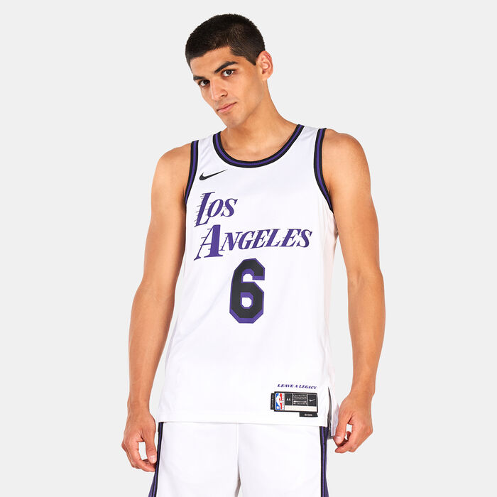 Nike Men's Los Angeles Lakers NBA Dri-FIT Swingman City Edtion Jersey - 2022/24 White image number 0