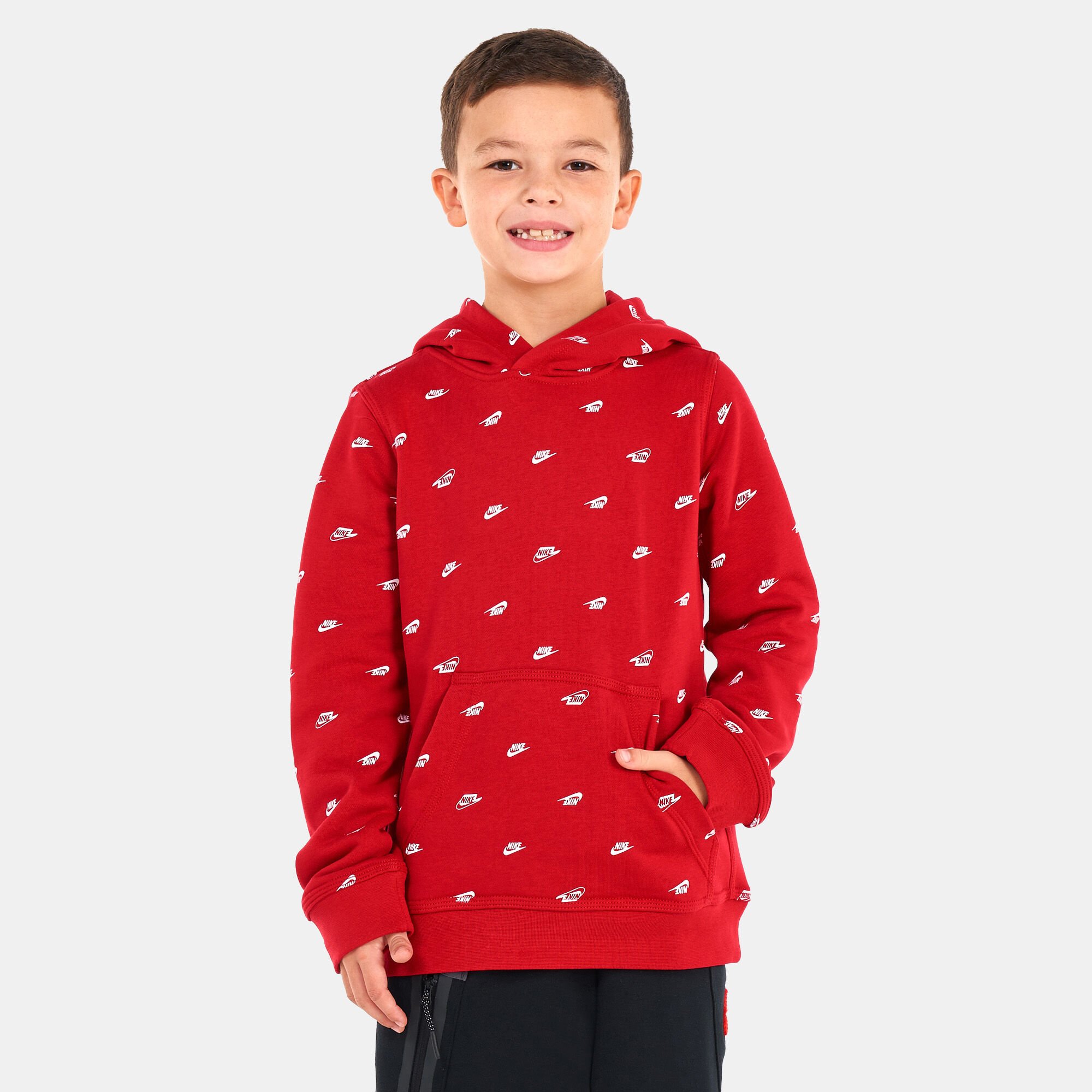 Boys red nike hoodie store