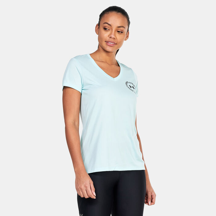 Under Armour Women's UA Tech™ Crest T-Shirt Blue Under Armour Women's UA Tech™ Crest T-Shirt Blue image number 0