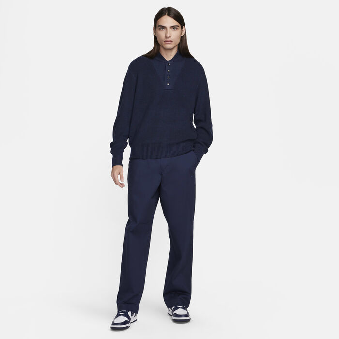 Nike Men's Life Long-Sleeve Military Henley Jumper Blue Nike Men's Life Long-Sleeve Military Henley Jumper Blue image number 4
