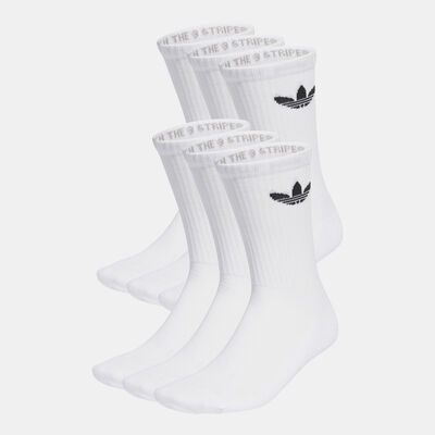 adidas Originals Men's Trefoil Cushion Crew Socks (6 Pairs) White