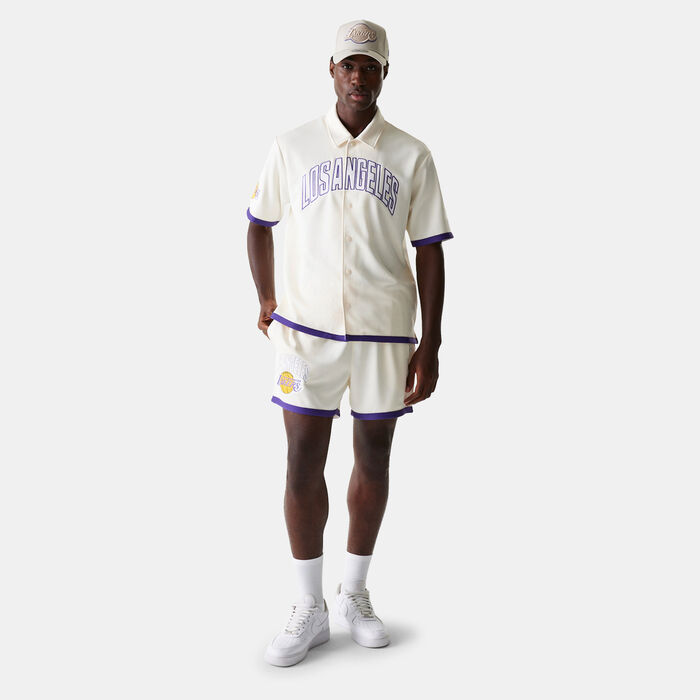 New Era Men's NBA LA Lakers Team Logo Shorts White New Era Men's NBA LA Lakers Team Logo Shorts White image number 2