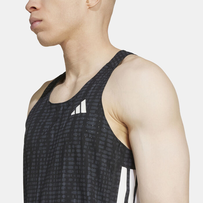 adidas Men's Adizero Running Tank Top Grey adidas Men's Adizero Running Tank Top Grey image number 3