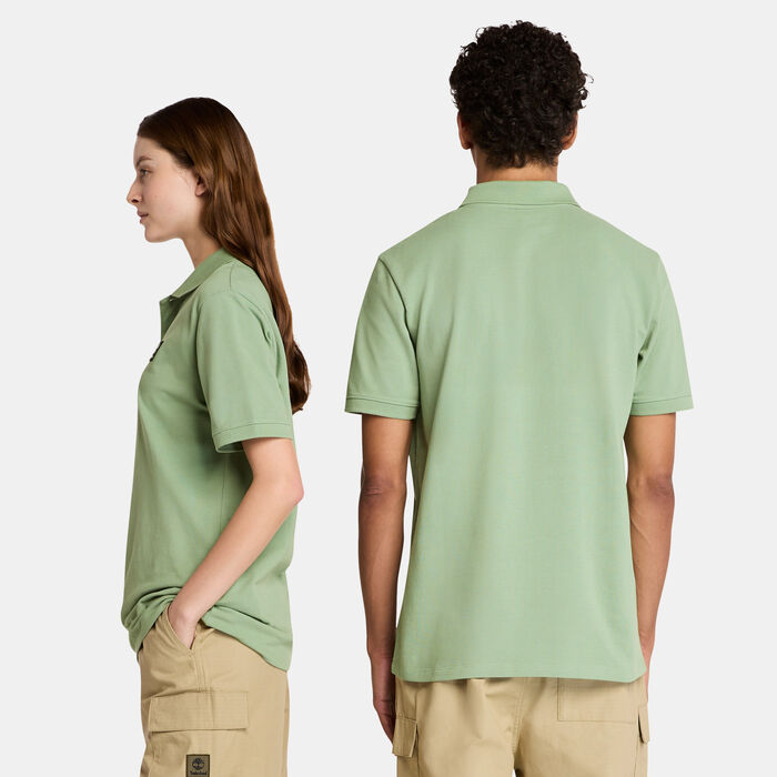 Timberland Men's Woven Badge Polo Shirt Green image number 1