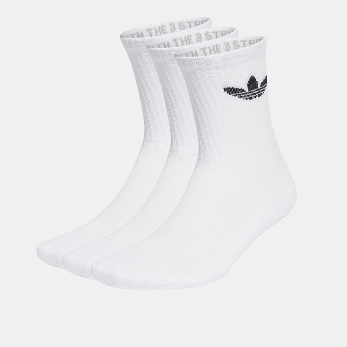 adidas Originals Men's Trefoil Cushion Crew Socks (3 Pairs) White image number 0