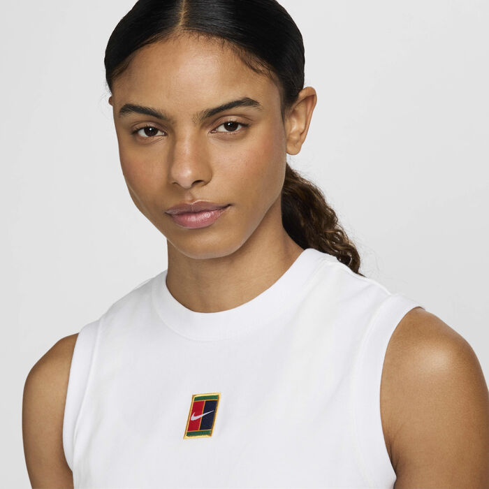 Nike Women's Court Heritage Cropped Tennis Tank Top White Nike Women's Court Heritage Cropped Tennis Tank Top White image number 2