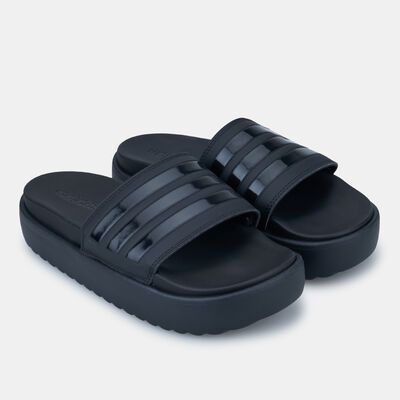 adidas Women's Adilette Platform Slides Black
