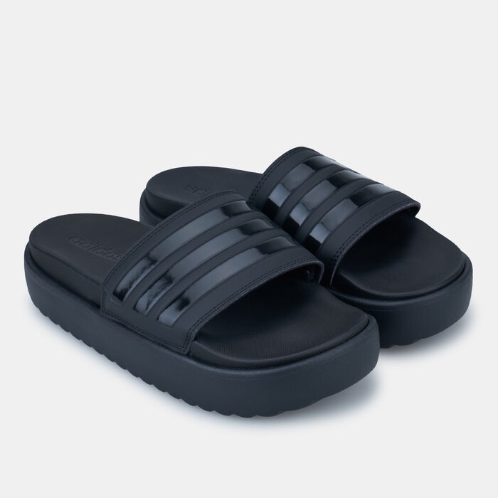 adidas Women's Adilette Platform Slides Black image number 0