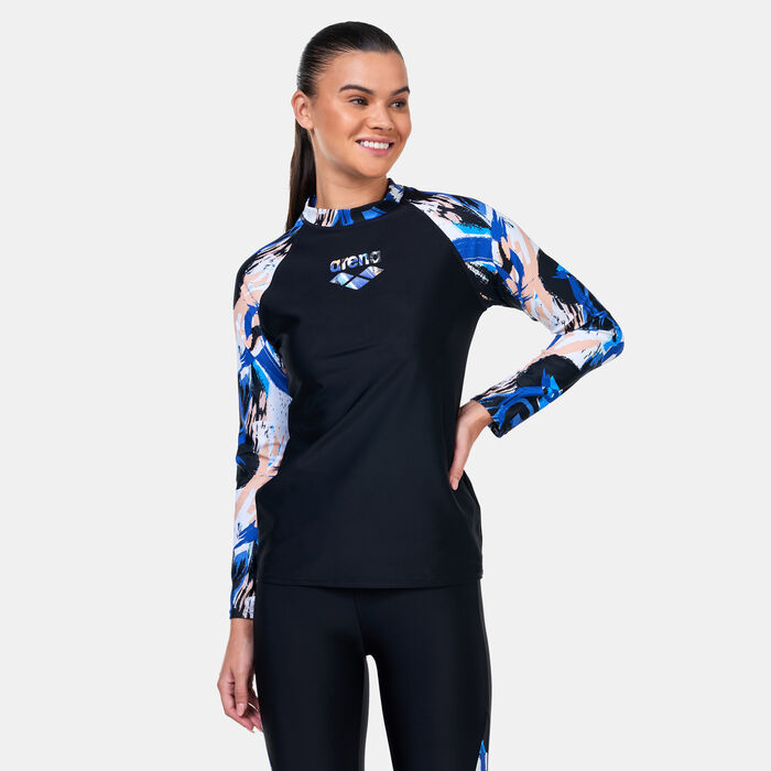 Arena Women's Modesty Long Sleeve Swimming Rashguard Multi-Color image number 0