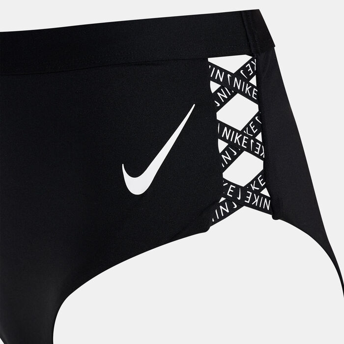 Nike Swim Women's Swim Sneakerkini High-Waist Cheeky Bottom Black image number 2
