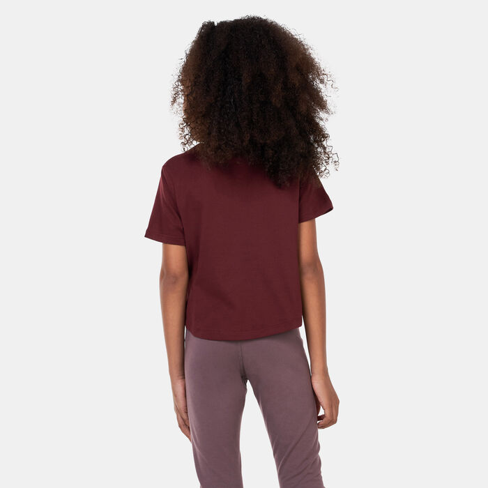 Nike Kids' Dri-FIT Sport Essential+ Cropped Training T-Shirt (Older Kids) Maroon image number 1