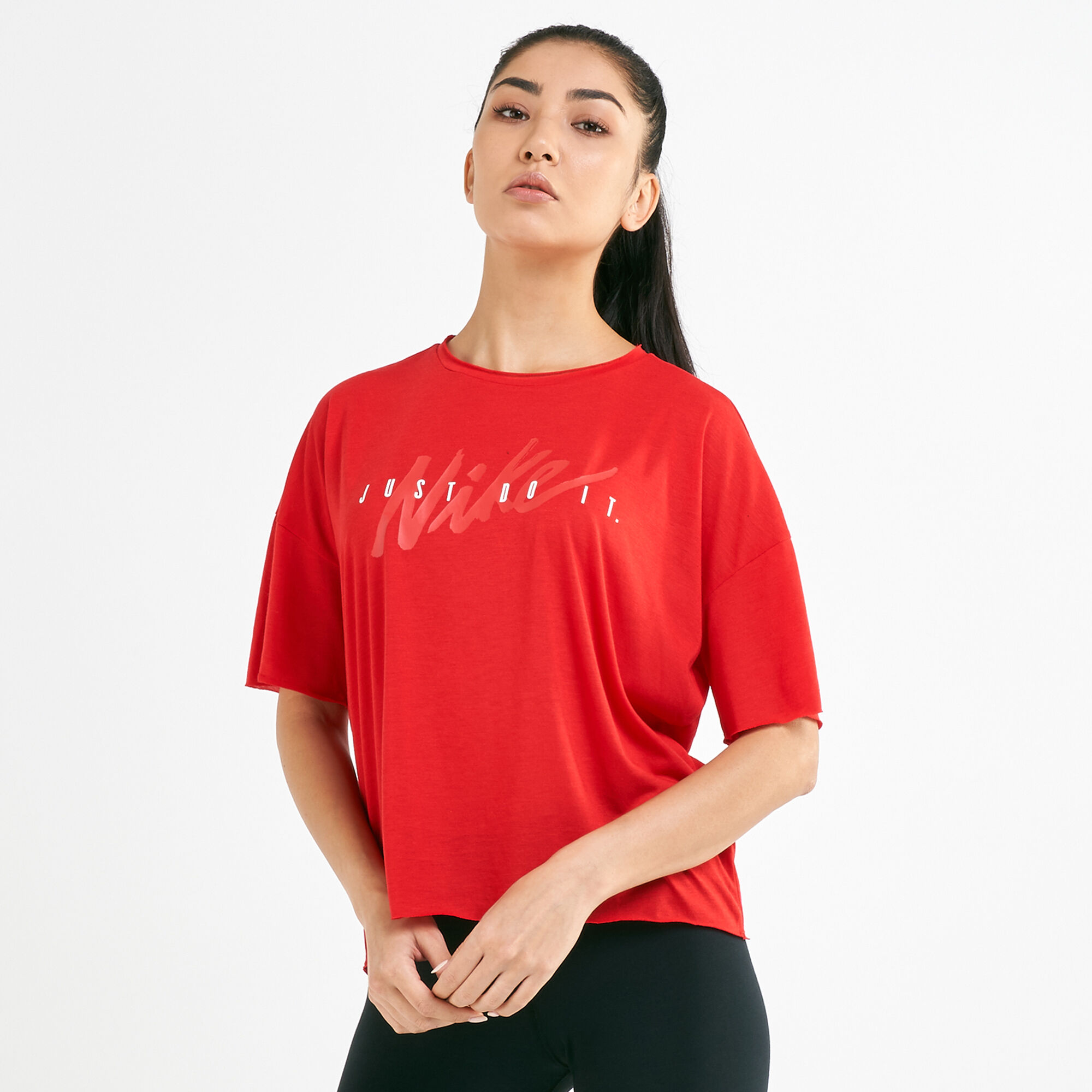 Womens red dri fit shirt discount