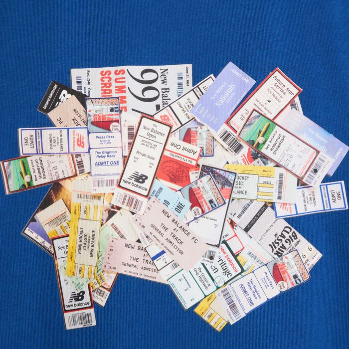 New Balance Men's Athletics Ticket T-Shirt Blue New Balance Men's Athletics Ticket T-Shirt Blue image number 4