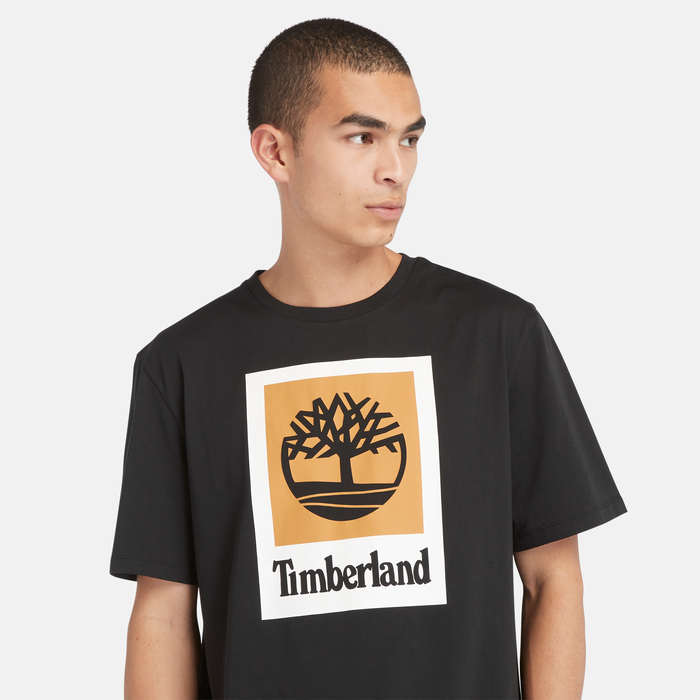 Timberland Men's Square Stack Logo T-Shirt Black image number 3