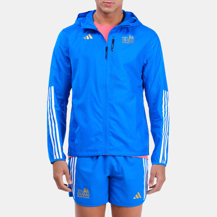 adidas Men's Dubai Marathon Runners Jacket Blue image number 0