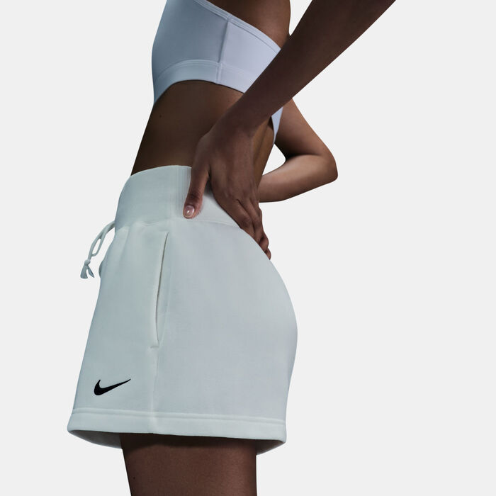 Nike Women's Sportswear Phoenix Fleece High-Waisted Shorts White Nike Women's Sportswear Phoenix Fleece High-Waisted Shorts White image number 4