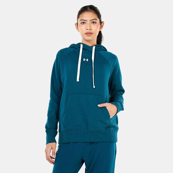 Under Armour Women's Rival Fleece Hoodie Green Under Armour Women's Rival Fleece Hoodie Green image number 0