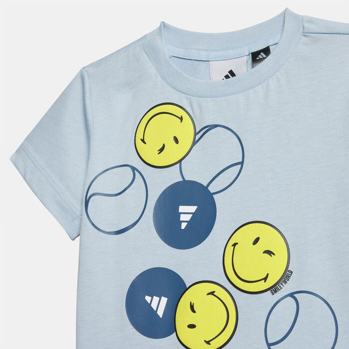 adidas Kids' X Smileyworld Summer T-Shirt and Shorts Set Blue adidas Kids' X Smileyworld Summer T-Shirt and Shorts Set Blue image number 1