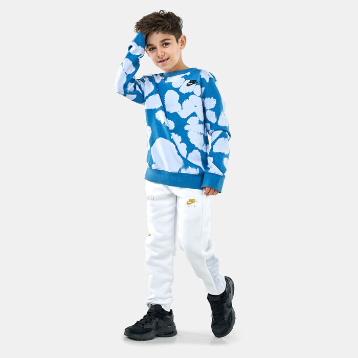 Nike Kids' Sportswear Allover Print Crew Sweatshirt Blue image number 2