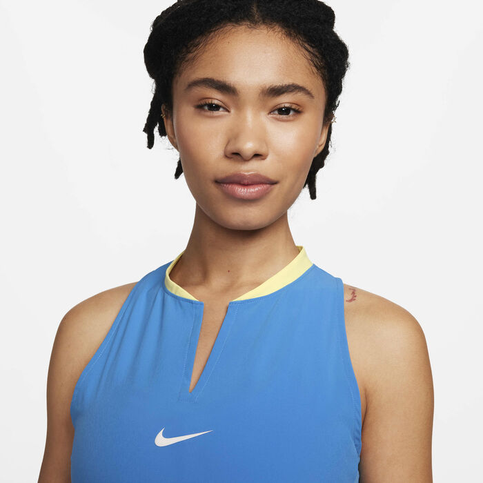 Nike Women's Dri-FIT Advantage Tennis Dress Blue Nike Women's Dri-FIT Advantage Tennis Dress Blue image number 2