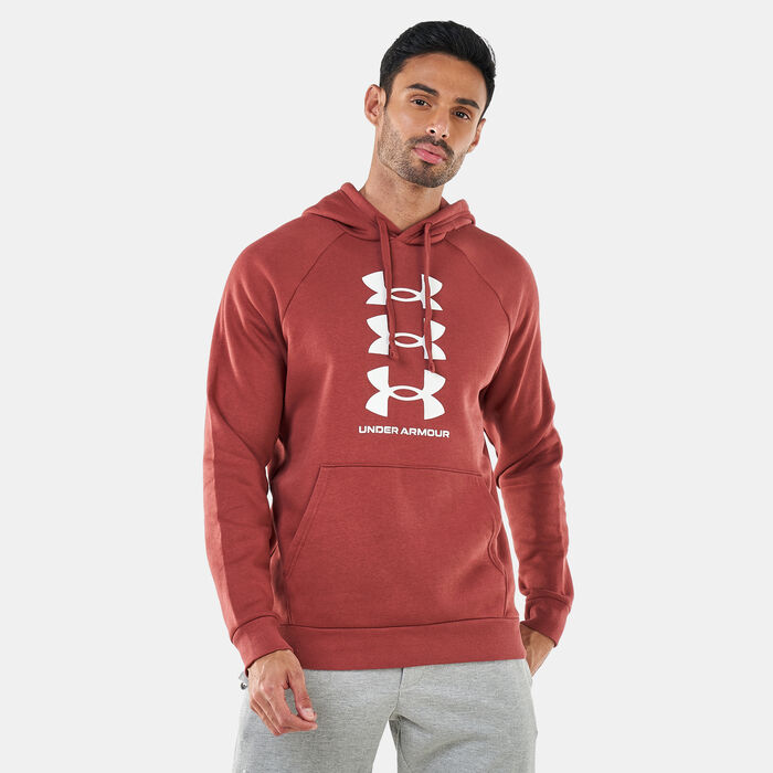Men's ua rival fleece multilogo short sleeve hoodie Clearance
