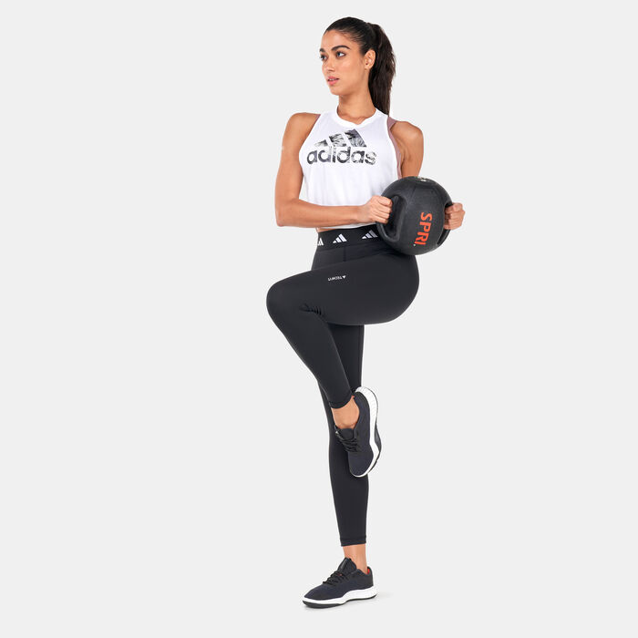 adidas Women's Aeroready Made For Training Floral Tank Top White adidas Women's Aeroready Made For Training Floral Tank Top White image number 2