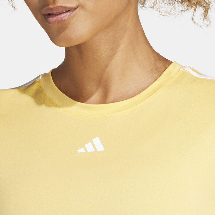 adidas Women's AEROREADY Train Essentials Training T-Shirt yellow adidas Women's AEROREADY Train Essentials Training T-Shirt yellow image number 3