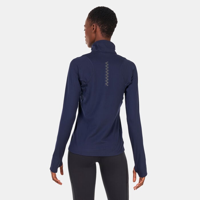 adidas Women's Run Fast 1/2 Zip Top Blue adidas Women's Run Fast 1/2 Zip Top Blue image number 1