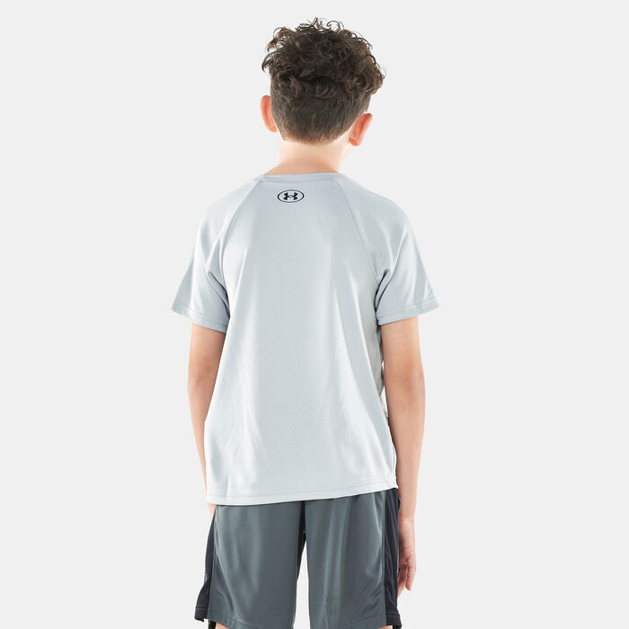 Under Armour Kids' UA Tech™ Big Logo Training T-Shirt Grey Under Armour Kids' UA Tech™ Big Logo Training T-Shirt Grey image number 1
