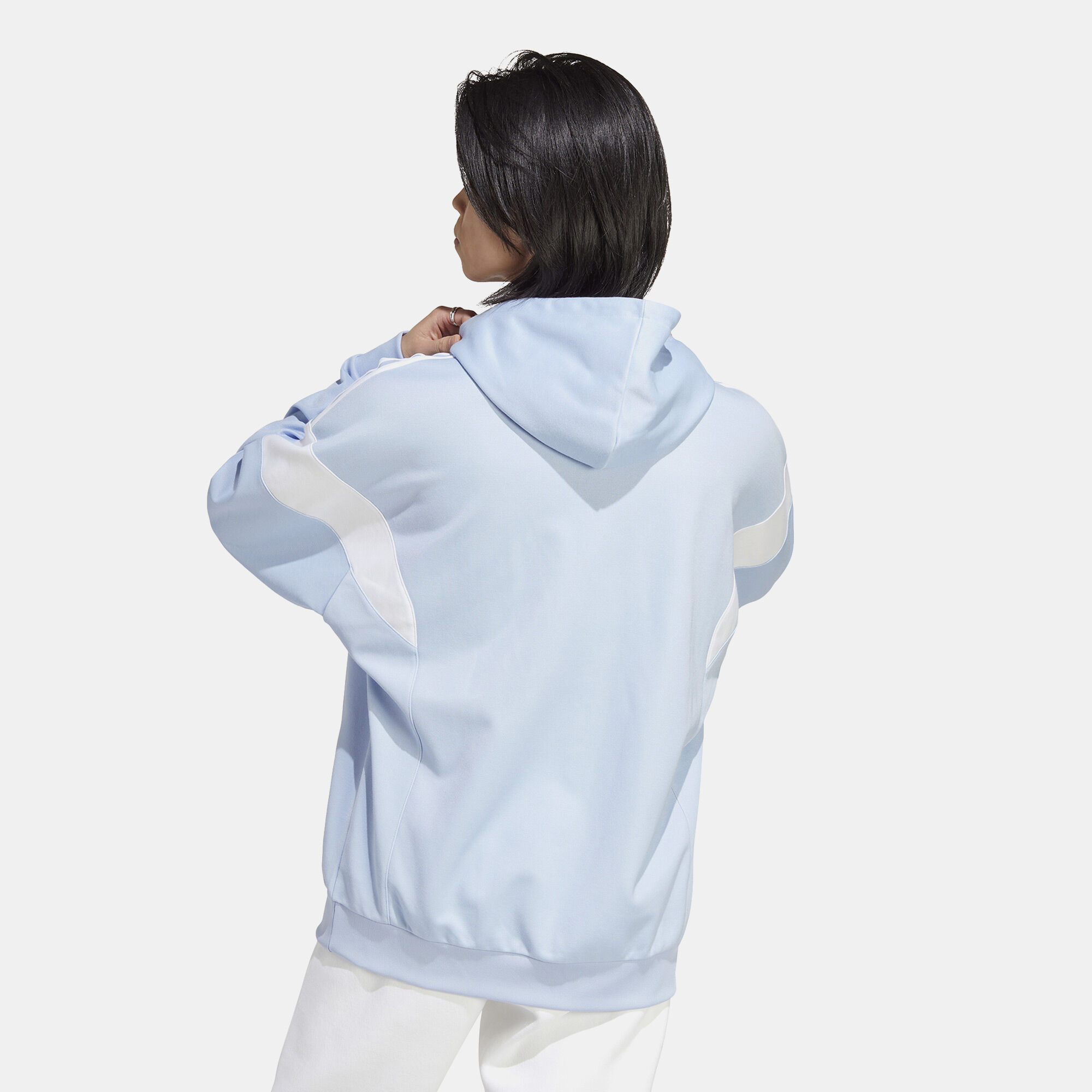 Adidas originals adicolor top big trefoil crop hoodie