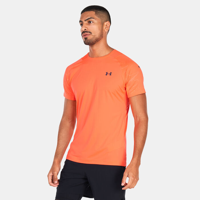 Under Armour Men's UA RUSH™ Emboss T-Shirt Orange Under Armour Men's UA RUSH™ Emboss T-Shirt Orange image number 0