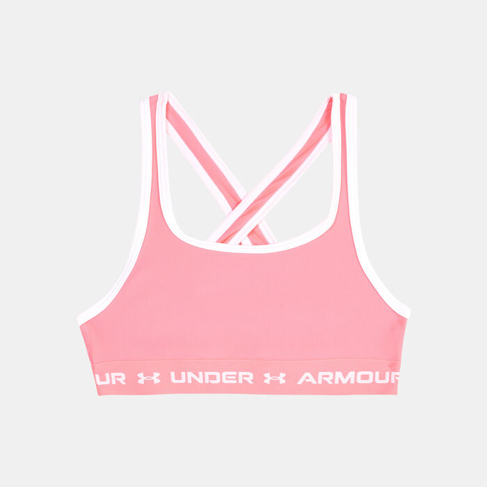 Under Armour Kids' UA Crossback Training Sports Bra Pink image number 0
