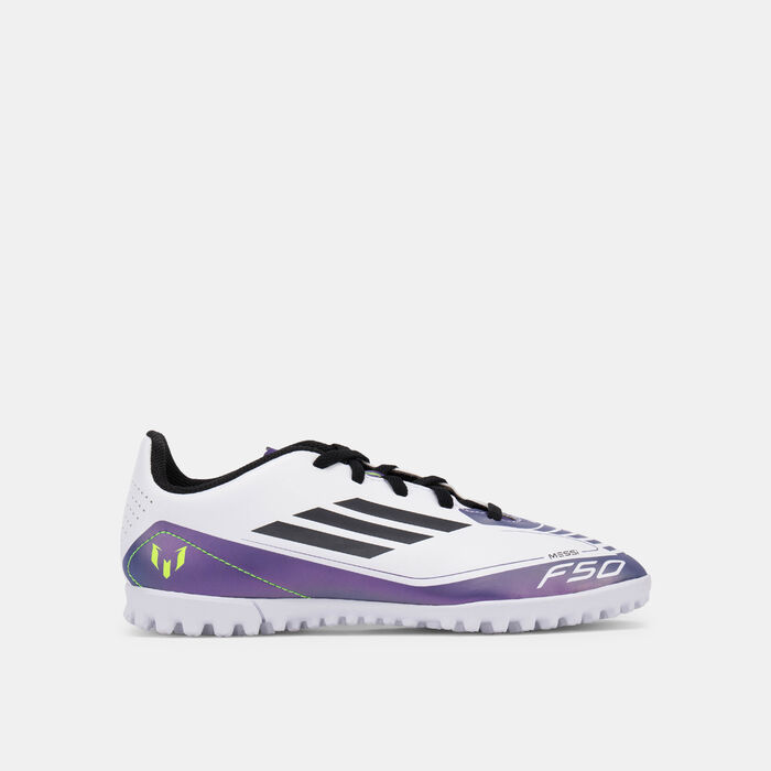 adidas Kids' F50 Club Messi Turf Ground Football Shoes White adidas Kids' F50 Club Messi Turf Ground Football Shoes White image number 0