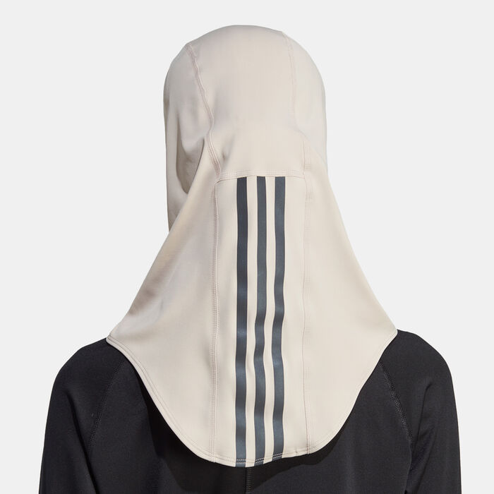 adidas Women's Run Icons 3-Stripes Sport Hijab Beige adidas Women's Run Icons 3-Stripes Sport Hijab Beige image number 1