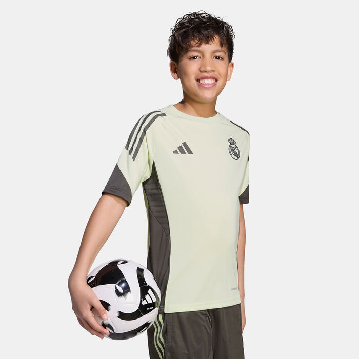 adidas Kids' Real Madrid Tiro 25 Competition Training Football Top Green adidas Kids' Real Madrid Tiro 25 Competition Training Football Top Green image number 0