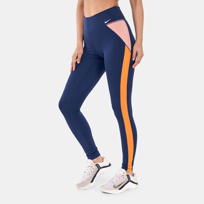Nike Women's One Dri-FIT Colour-Blocked Leggings Blue