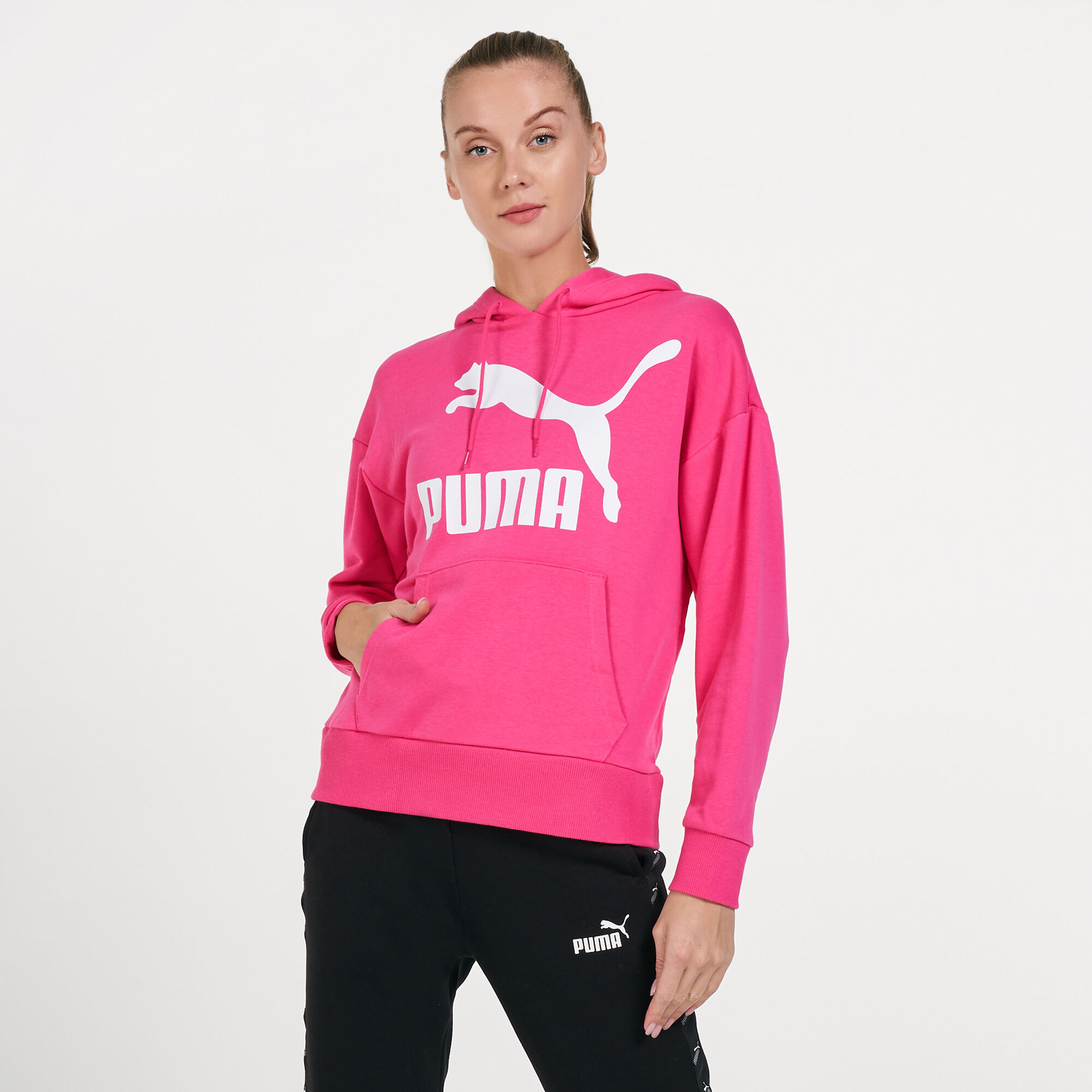 Buy Puma Women s Classics Logo Hoodie Pink in KSA SSS