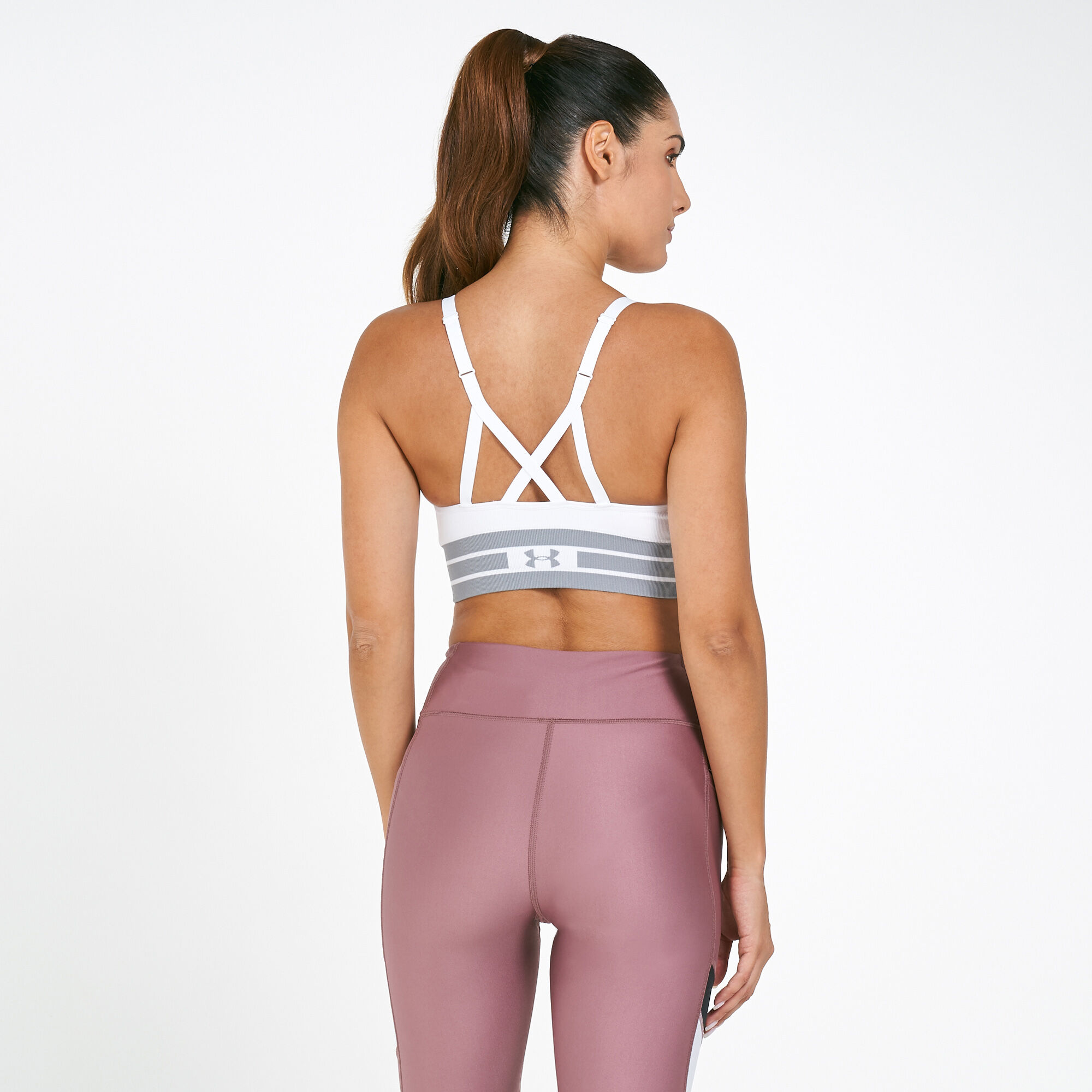 Buy Under Armour Women s Seamless Longline Sports Bra White in KSA