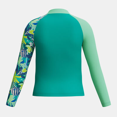 Speedo Kids' Printed Long Sleeve Swimming Rashguard Green Speedo Kids' Printed Long Sleeve Swimming Rashguard Green