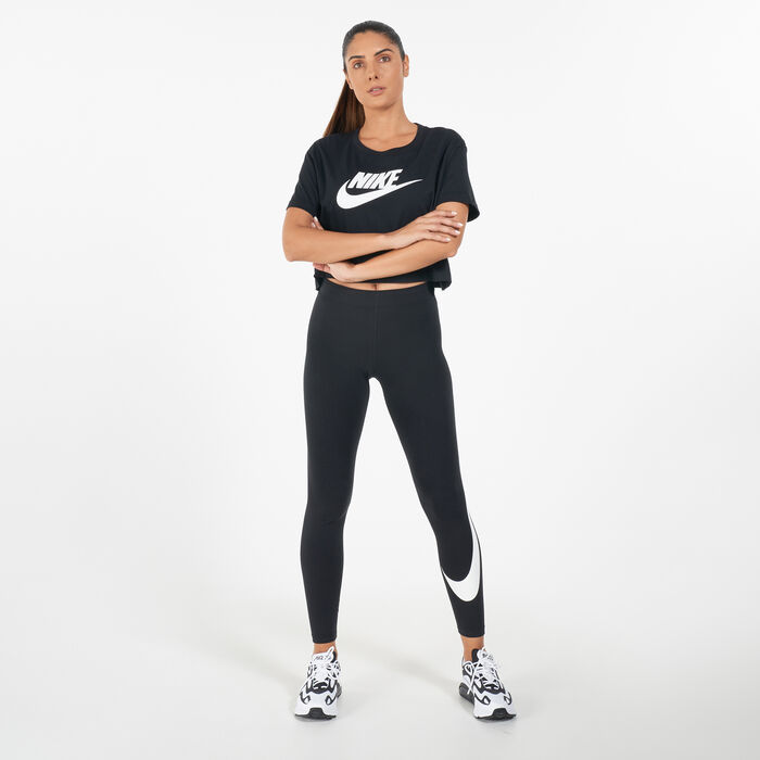 Nike Women's Sportswear Essential Cropped Logo T-Shirt Black Nike Women's Sportswear Essential Cropped Logo T-Shirt Black image number 2